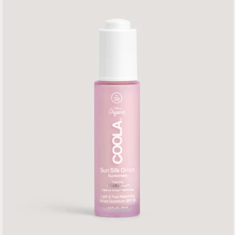 NIB COOLA Anti-Aging Sun Silk Drops
SPF 30 • Organic • Liquid Drops